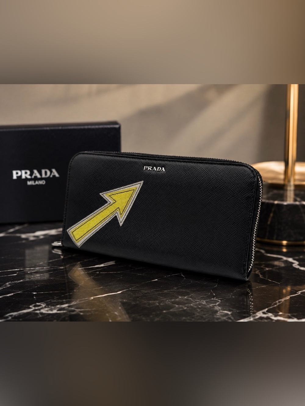Prada Limited Edition Black Saffiano Leather Wallet